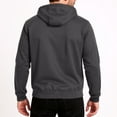 thumbnail image 6 of Evdexr Mens Oversized Hoodies Pullover Zip Up Hooded Long Sleeve Workout Jacket Casual Drawstring Zipper Pockets Fleece Sweatshirts Zipper Front Solid Coat Dark Gray L, 6 of 6