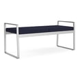 thumbnail image 1 of Gansett Reception Waiting Room 2-Seat Bench / Silver Steel / Navy Blue, 1 of 5