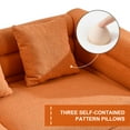 thumbnail image 4 of Atumon 81"L 3-Seat Cloud Sofa Couch, Mid-Century Upholstered Sofa Furniture with 4 Metal Legs and 3 Pillows, Modern Teddy Sofa for Living Room, Bedroom & Apartment, 81"L x 32"W x 28"H, Orange, 4 of 10