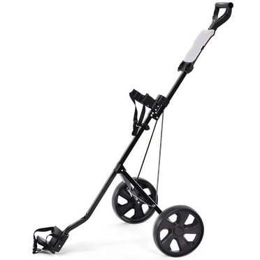 Spaco Folding 2 Wheels Push Pull Golf Cart Trolley with Scoreboard, Foldable Golf Push Cart Collapsible