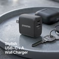 thumbnail image 2 of Powertek 20W USB-C PD + 18W USB-A Dual Port Wall Charger, Two-Tone Pastel, Grey, 2 of 6