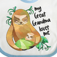 thumbnail image 4 of Inktastic My Great Grandma Loves Me Cute Sloth and Baby Boys or Girls Baby Bib, 4 of 4