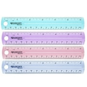 Westcott 6" Plastic Ruler, Metric/Imperial, Assorted Colors, 2-Pack Is Bulk, Grade School Level