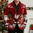 thumbnail image 4 of oelaio Mens Christmas Blazer Xmas Holiday Corduroy Suit Jacket Slim Fit Fashion Casual Sport Coat Trendy Winter Colthes Red XXXXL, 4 of 8