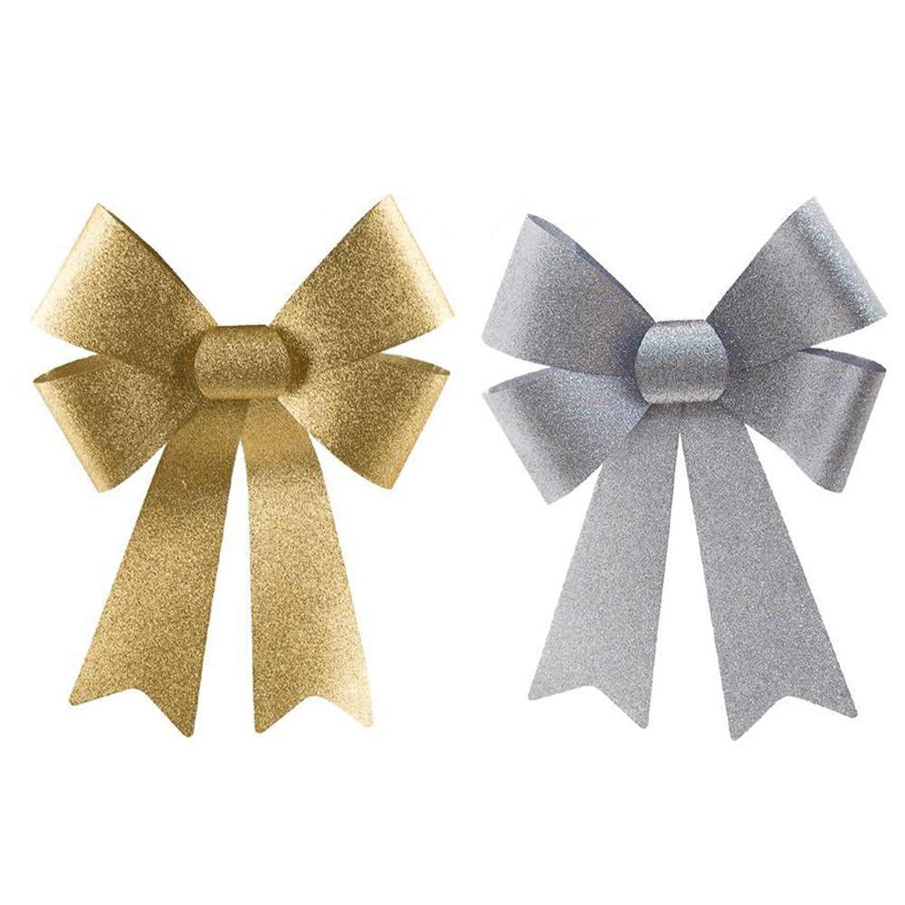 50pcs 2-1/2 Metallic Gold Bows for Crafts Pretaied Christmas Bows for  Decora