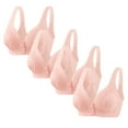 thumbnail image 1 of Timegard 4pc Bras for Women Front Closure Button High Support Ruched Breathable Comfort Everyday Bras, 1 of 5