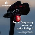 thumbnail image 4 of ROCKBROS R2 Co-Frequency Bike Tail Light Cycling Lamp Rear Brake Light,Vibration & Light sensitive 4 Light Modes 260mAh Waterproof Adjustable Cycling Taillight Night Ride, 4 of 18