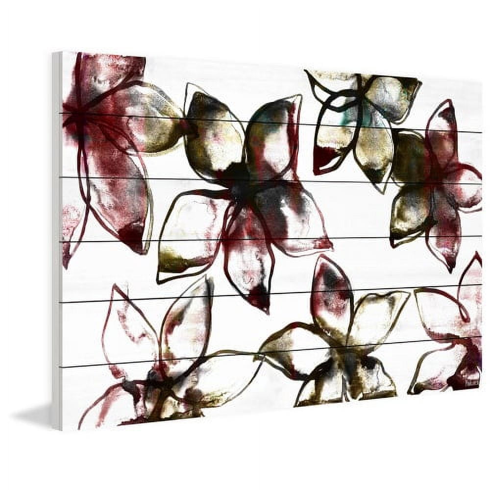 "A Floral Pattern" Painting Print on White Wood