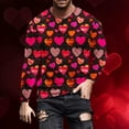thumbnail image 3 of Mens Valentines Day Sweatshirts Big&tall Casual Loose Long Sleeve Round Neck Fitness Pullover Shirts Top (XL, Hot Pink), 3 of 5