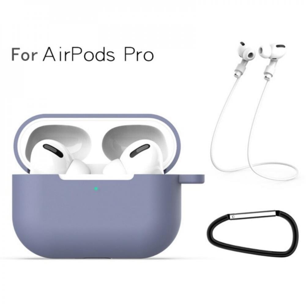 Left wind For AirPods Pro Earphones Protective Case Solid Silicone  Protection Cover Headphone Protector With Rope Carabiner Gray - Walmart.com