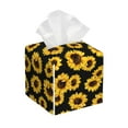 thumbnail image 1 of Balery Sunflower 6 Porta Pañuelos de Cuero con Estampado – Funda Moderna Cuadrada para Caja de Pañuelos, Dispensador 5x5x5'', 1 of 7