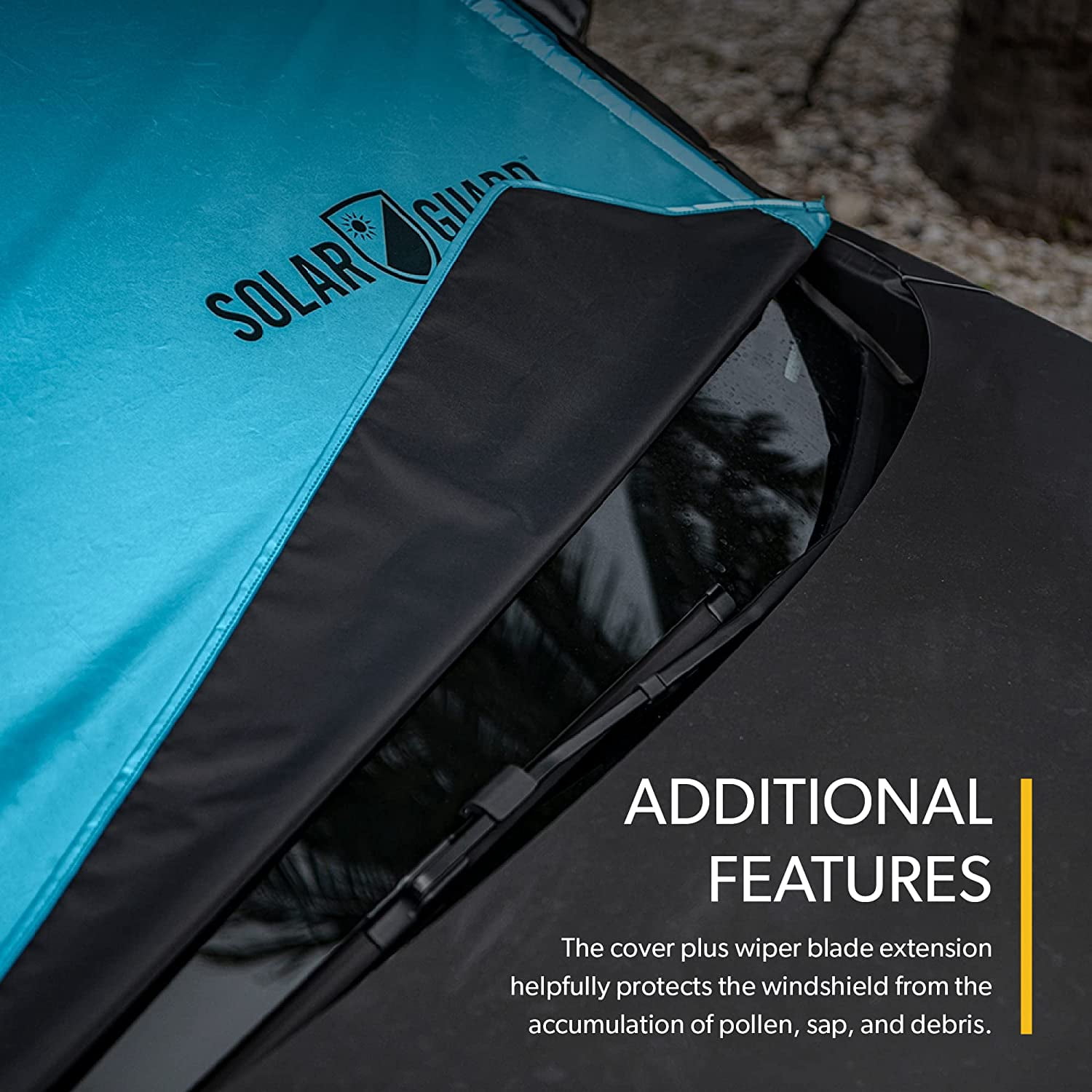 SolarGuard Plus UV-Blocking Exterior Sunshade for Car Windshield, Pool Blue, ST