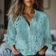 thumbnail image 2 of Blusas para las Mujeres Casual Verano Color Sólido V-Cuello Botón Delantero Suelto Ajuste Túnica, Camisa de Vaquero Vestido Mujeres No Están Incluidas Aquí, 2 of 7