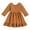 R51/Coffee, variant on Vividxx Toddler Girl Dress Little Girls Fall Ruffled Hem Dress Solid Color Long Sleeve Crewneck A Line Cute Midi Casual Dress 18-24 Months