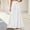 White, variant on Women's Side Knot Tie Waist Wide Leg Long Pants Pleated High Waist Full Length Elegant Work Wear Palazzo Pants L