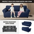 thumbnail image 3 of TOPCHANCES 100% Waterproof Sofa Cover, Stretch Slipcover for L Shaped Sectional, Leakproof Couch Protector for Kids Dogs Cats Pets (2-Seater Sofa Cover, Navy Blue), 3 of 10