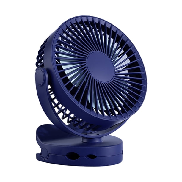 Ventilador de Mesa con Clip Recargable y Ventilador Colgante de 3 Velocidades 360 ° para Viajes y Uso en el Hogar Azul