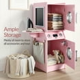 thumbnail image 5 of Best Choice Products Pretend Play Kids Wooden Stacked Washer & Dryer Set w/ Toy Laundry Storage and Accessories - Pink, 5 of 8