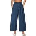 thumbnail image 2 of Jeans for Women 2025 Y2K Mid Rise Loose Fit Wide Leg Baggy Palazzo Denim Jean Pants Womens Jeans Trousers, 2 of 8