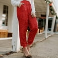 thumbnail image 4 of Utoimkio Women's Casual Sparkle Sequin Straight Leg Pants Party Home High Waisted Lounge Pants for Women with Pockets, 4 of 7