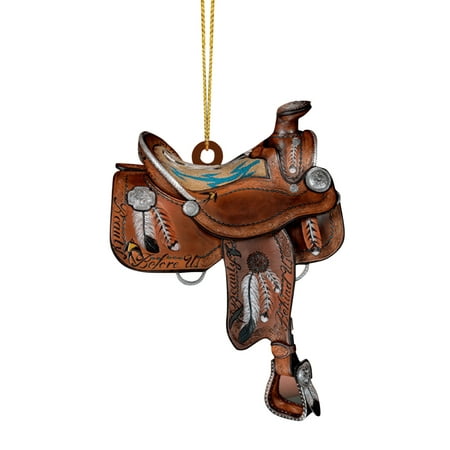 

WOXINDA Personalized Saddle Acrylic Pendant For Horses Lovers Western Cowboys