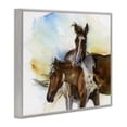 thumbnail image 4 of Stupell Industries Brown Horses Watercolor Animals & Insects Painting Gray Framed Art Print Wall Art, 20 x 16, 4 of 10