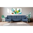 thumbnail image 1 of Sala Modular Doble Chaise Makora Salazar con Memory Foam Color Azul Lino Respaldo Reclinable de 3 Posiciones, 1 of 7