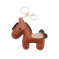 thumbnail image 4 of Llavero Caballo Colgante Accesorio Bolso PU Cuero Adorno Decorativo Ornamento Animal Diseño Elegante Adecuado para Regalo Decoración de Bolso 11cmx10c, 4 of 9