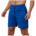 thumbnail image 1 of Men's Summer Solid Color Shorts - Tie Suit Design, 5/4 Length, Polyester/Linen, Zipper Pockets, Machine Wash Cold, 1 of 8