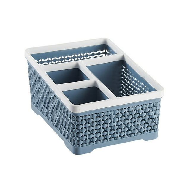 Plastic Desktop Cosmetics Storage Box Imitation Rattan Office Student Stationery Organizer Lipstick Holder