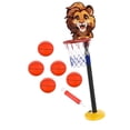 thumbnail image 2 of Juego de aro de baloncesto para niños, red de baloncesto con 5 bolas y bomba, suministros fáciles de montar, juguetes deportivos al aire libre para Marrón, 2 of 8