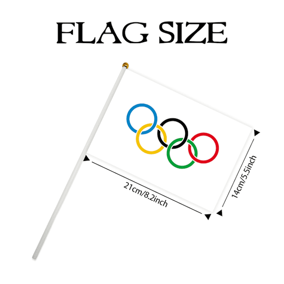 Popular 100-pack Olympic Games Flag Small Olympic Miniature Handheld Knitted Flags Banner Outdoor Yard Decoration Gift with Box ZMYX