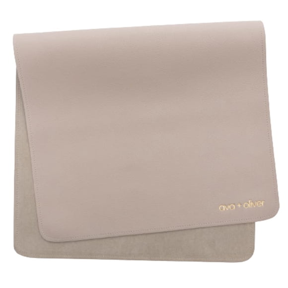 Ava + Oliver Cambiador de bebé de cuero vegano (16 x 30 pulgadas) - Cambiador de pañales portátil y lavable multiusos - Cambiador de viaje plegable (gris)
