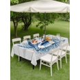 thumbnail image 4 of Outdoor Tablecloth with Umbrella Hole for Patio/Picnic/Party/Camping, Summer Coastal Waterproof Table Cloth Rectangle Table Cover Washable, Sea Ocean Marine Conch Starfish Coral Wooden (54"x 80"), 4 of 8