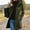 A67 Army Green, variant on Women's Winter Hooded Coat Button Down Mid Length Pea Coats Casual Warm Outerwear Trench Jacket with Pockets Elegant Overcoat