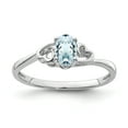 thumbnail image 1 of 925 Sterling Silver Rhodium-Plated Aquamarine Ring, 1 of 2