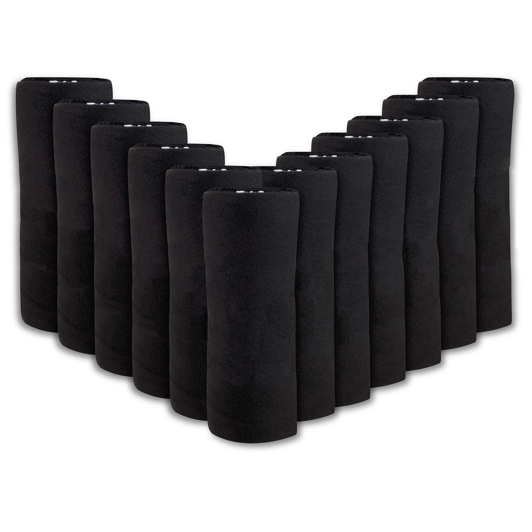 24 pack of Trail maker 60”L x 50”W Solid Color Hypoallergenic Fleece Throw Blankets in Black