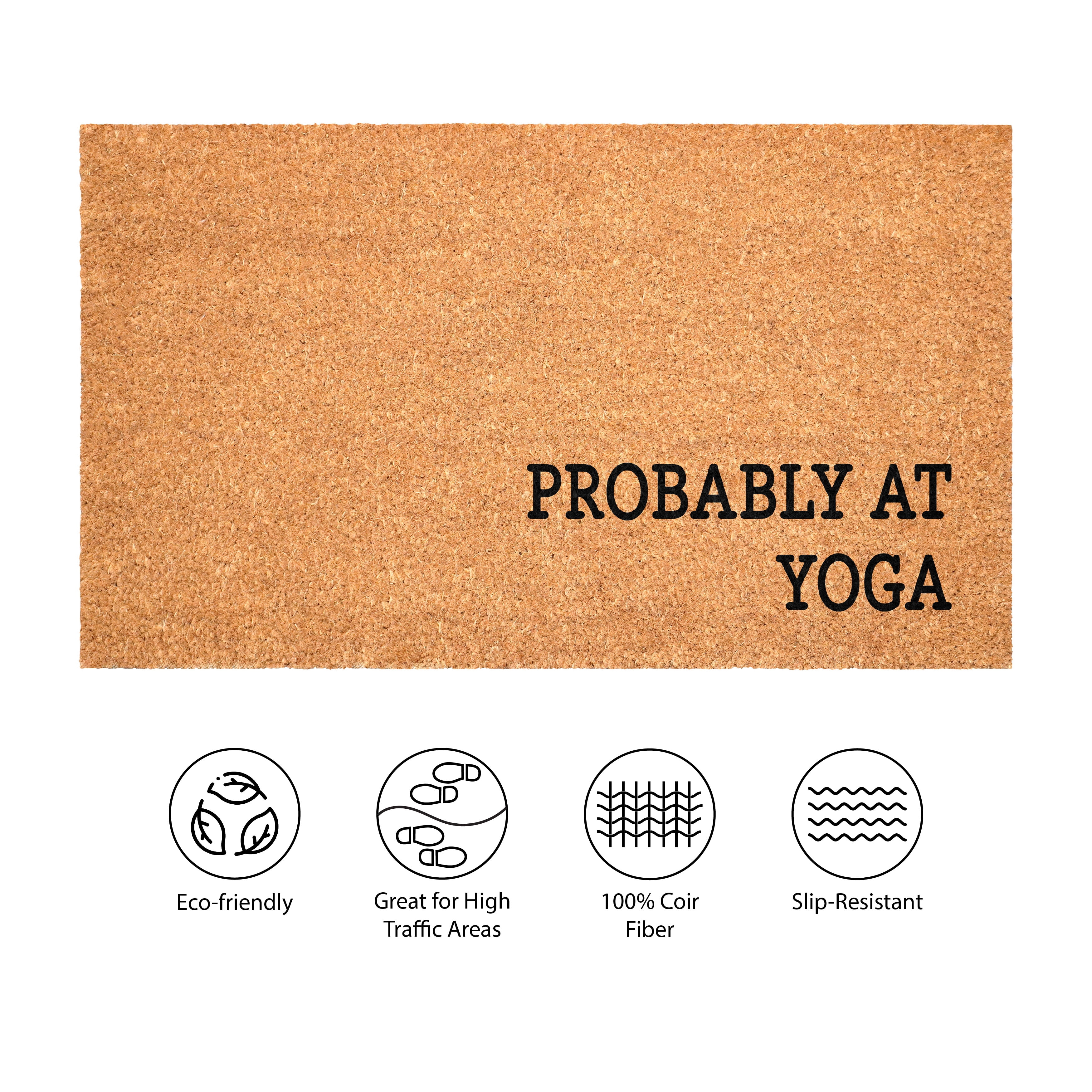 Probably at Yoga Non Slip Vinyl Backing, Front Door Mat, Entryway Door Mat, 24"x36"