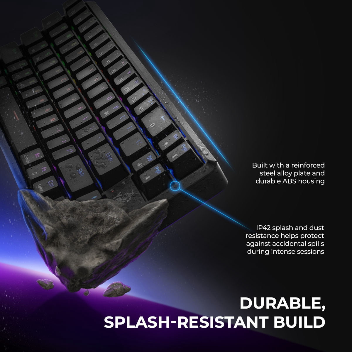 Yeyian Akil Series 3500 TKL Wireless Mechanical Gaming Keyboard – 65% Compact, OUTEMU Blue Switches, RGB, Dual Mode