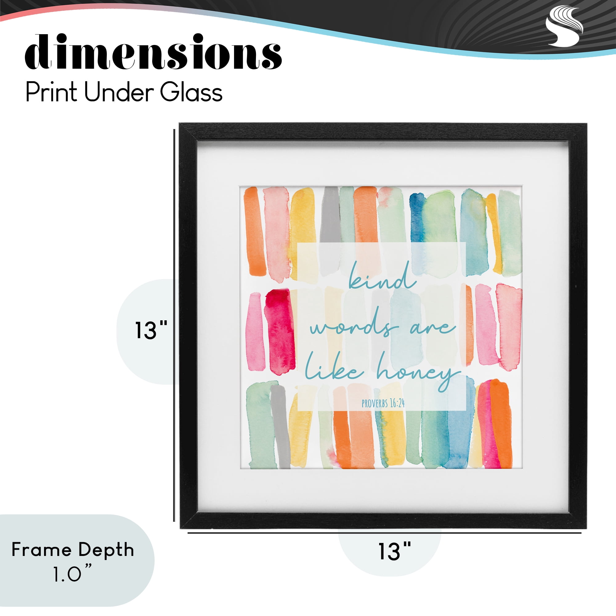 Stupell Industries Kind Words Are Like Honey Black Framed Print Under Glass, design by Lanie Loreth