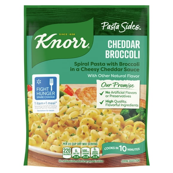 Knorr Pasta Sides No Artificial Flavors Cheddar Broccoli Fusilli Cooks in 10 Minutes, 4.3 oz