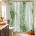 thumbnail image 2 of Green Marble Shower Curtain, Waterproof Shower Curtains for Bathroom, Modern Abstract Luxury Fluid Artwork Washable Fabric Bathtub Curtain Set Bath Decor with 12 Hooks Standard 72"x72", 2 of 8