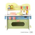 thumbnail image 1 of DokiToy Children‘s Simulated Home Cooking Kitchenware Set Wooden Colorful Kitchen Toys Removable Gas Cooker 2023 Dropshopping, 1 of 6