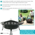 thumbnail image 4 of Sunnydaze 40" Round Wood-Burning Black Finish Steel Diamond Weave Fire Pit Table with Screen, 4 of 15