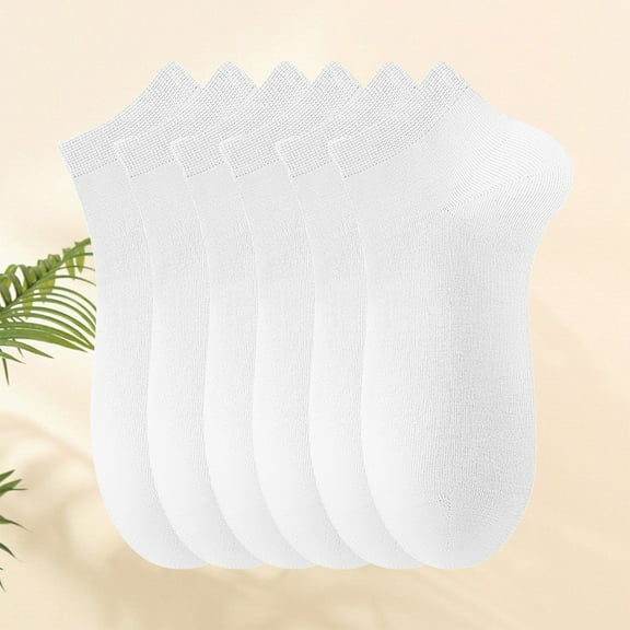 Riecok 6 Pairs Cotton Socks for Women Cushioned Crew Ankle Socks Low Cut Stretched Breathable Athletic Socks for Travel Hiking and Running