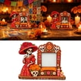thumbnail image 2 of Dia De Los Muertos Picture Frames, Day of the Dead Altar Frame Set with Mariachi Skeleton, Wooden Ofrenda Style Tabletop Display, Fiesta Decor, 2 of 6