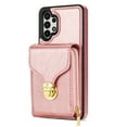 thumbnail image 6 of for Samsung Galaxy A13 4G Case Wallet with Shoulder Strap for Women - Crossbody Lanyard,Zipper Pocket,Credit Card Holder,Shockproof - Metal Buckle Closure Premium PU Leather Case, Rosegold, 6 of 10