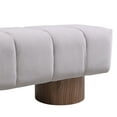thumbnail image 5 of Christopher Knight Home Modern Mid-Century 64" Velvet Tufted Ottoman Bench, Faux Wood Legs, Light Gray, 5 of 7