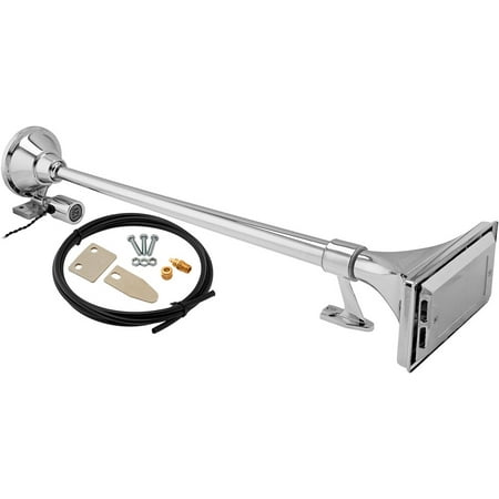 Weather Station Roof Mount Vixen Horns Loud 145dB Single Chrome Plated Train Air Horn (Large Trumpet) with Weather Protection Cover 12V, Ideal for exterior roof mounting VXH1167C ()