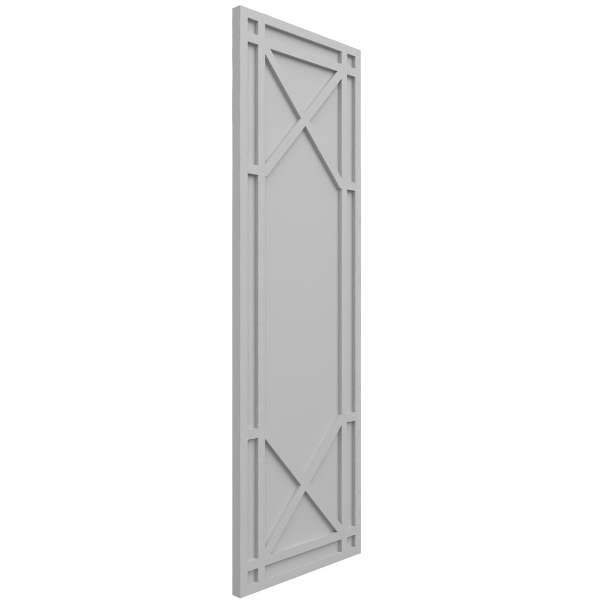 Ekena Millwork 18"W x 55"H True Fit PVC Bungalow Fixed Mount Shutters, Primed (Per Pair - Hardware Not Included)